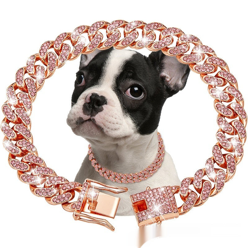 Pet Diamond Collar Cuban Link Necklace