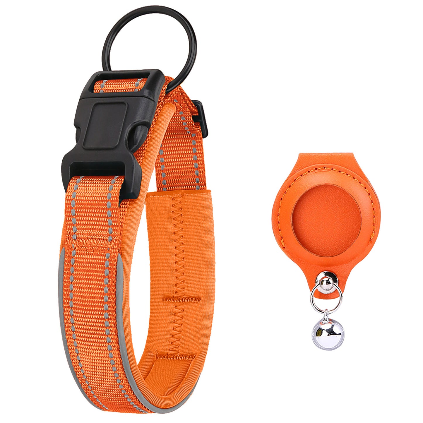 Airtag Pet Collar with Protective Leather Case