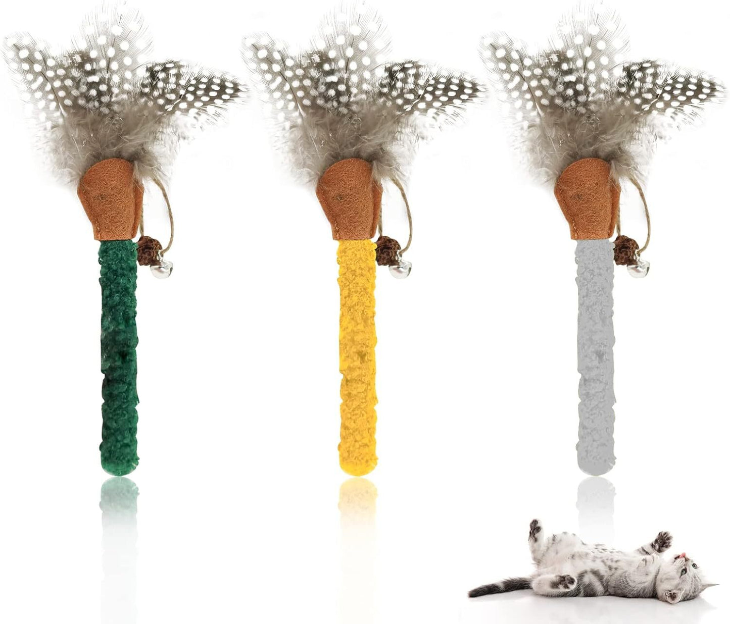Catnip Feather Teasing Stick Interactive Cat Toy