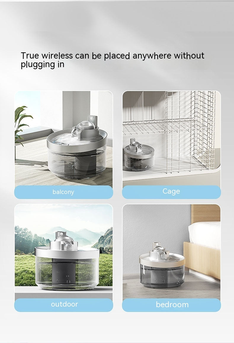 Wireless Cat Water Fountain Rechargeable Automatic Pet Feeder
