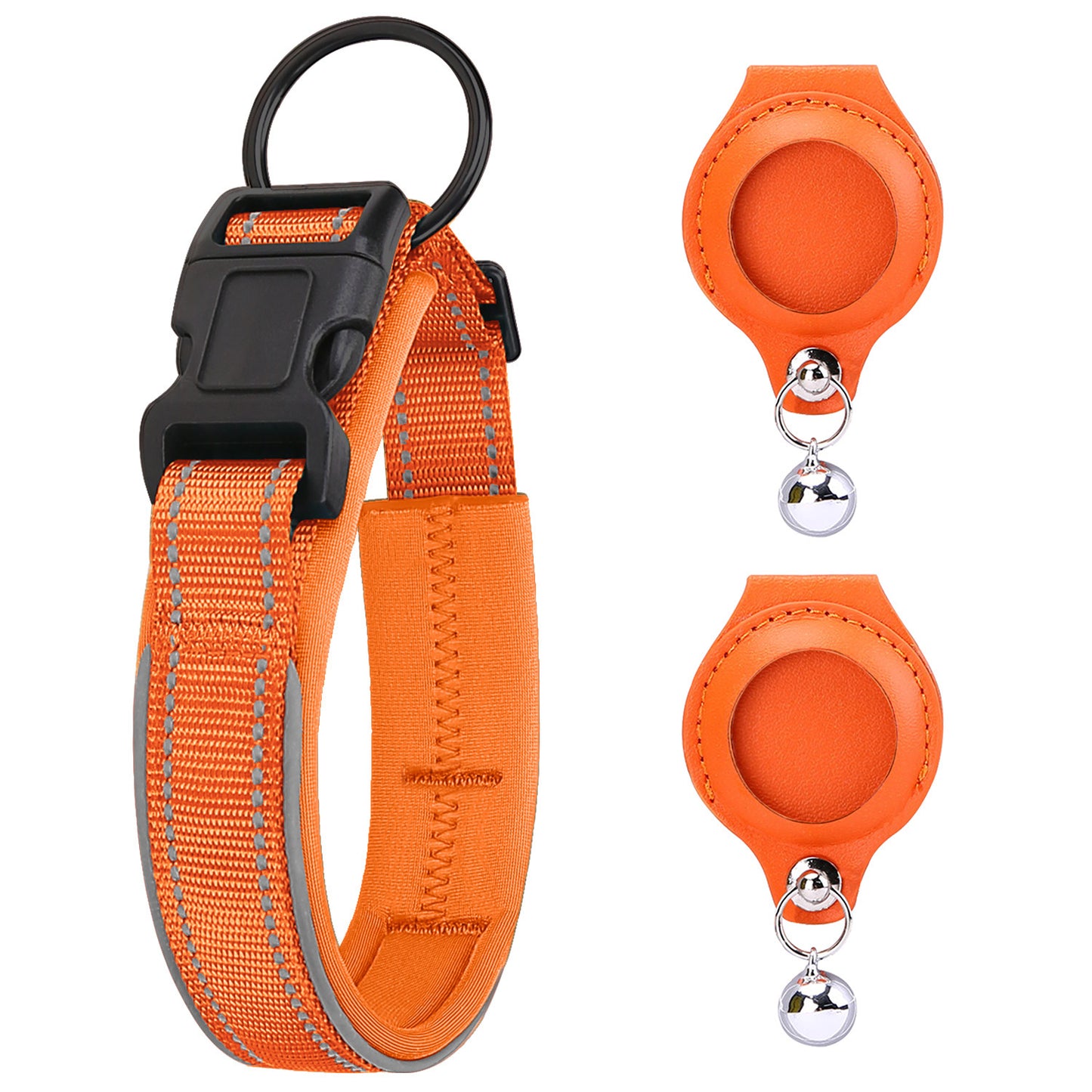 Airtag Pet Collar with Protective Leather Case