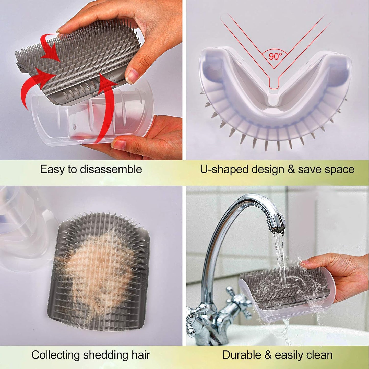 Cat Self-Groomer Corner Wall Hair-Removing Massage Brush