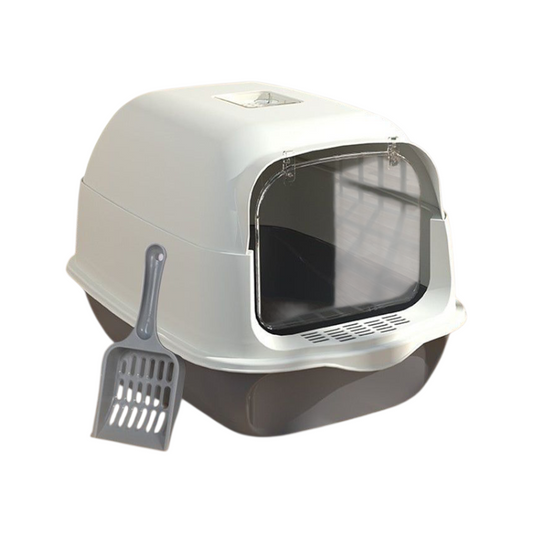 Fully Enclosed Cat Litter Box Splash-Proof, Easy-Clean Cat Toilet