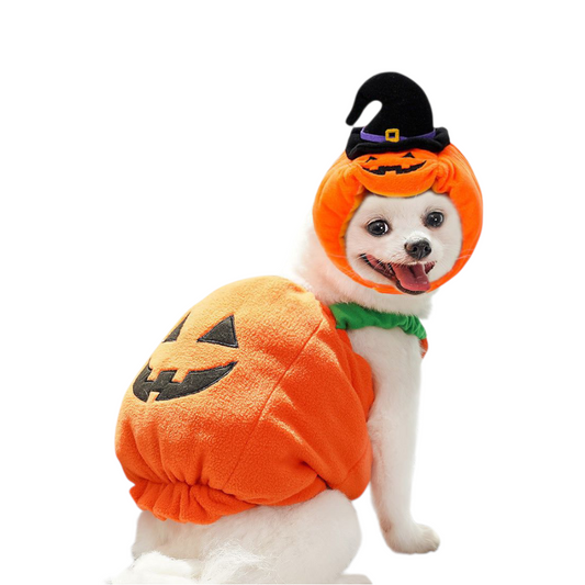 Halloween Pumpkin Vest For Dogs Cats Festive Pet Costume Harness Funny Thanksgiving Christmas Apparel For Small Animals Clothing