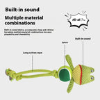 ToyTigris Squeaky Plush Animal Rope Toy for Dogs