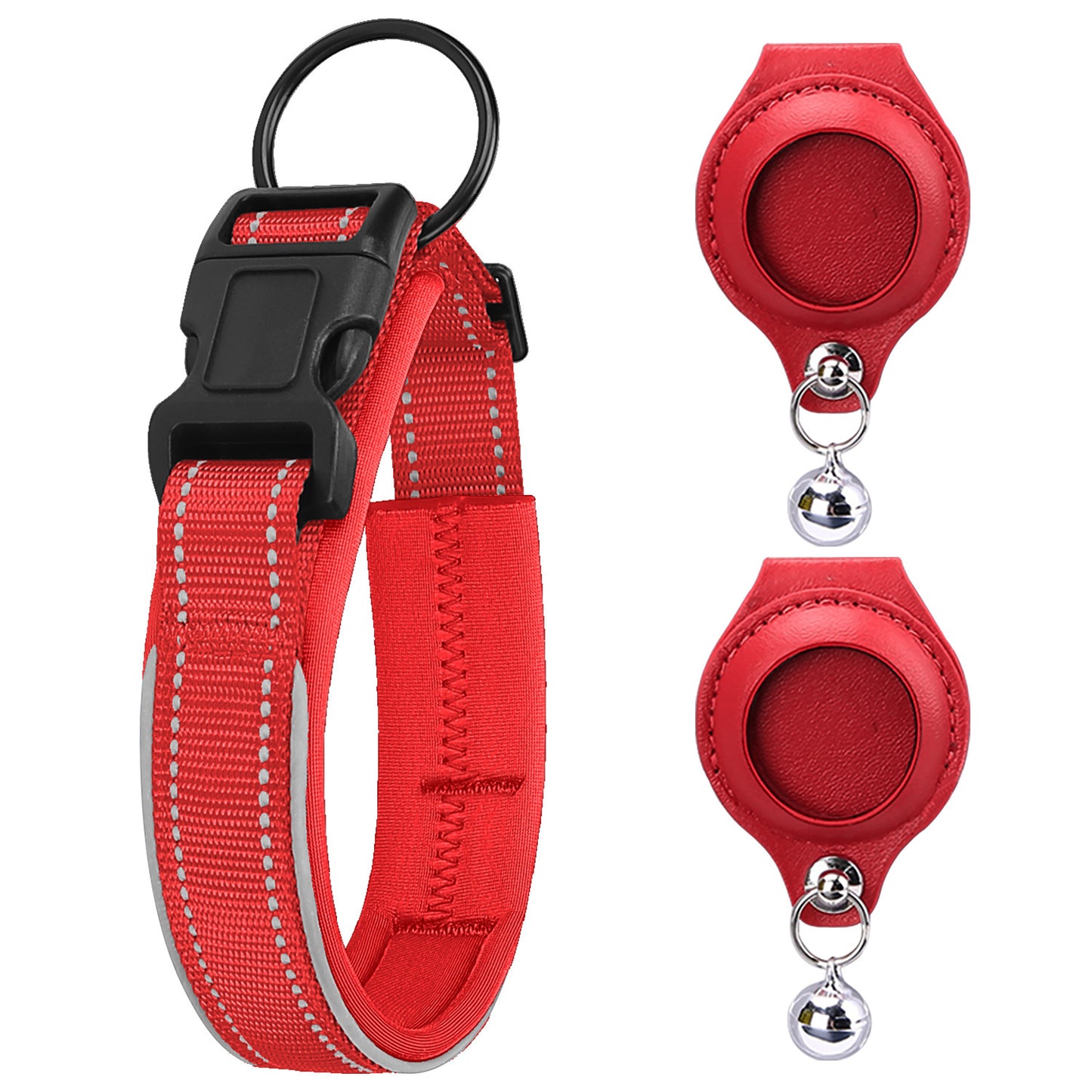Airtag Pet Collar with Protective Leather Case