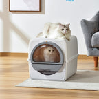 Semi-Automatic Deodorizing Cat Litter Box Easy Waste Disposal
