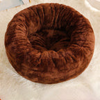 Plush Donut Bed for Cats and Small Dogs