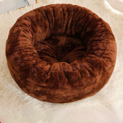 Plush Donut Bed for Cats and Small Dogs