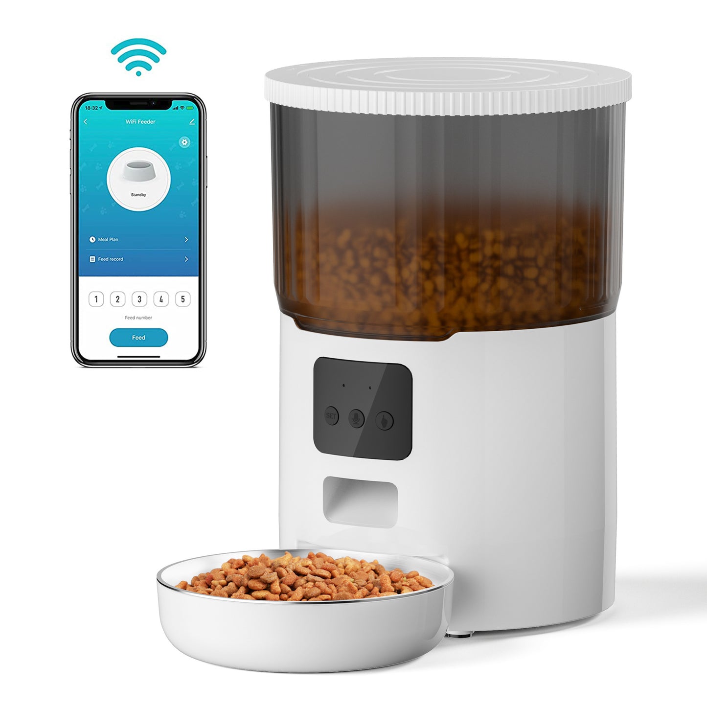 Automatic Pet Feeder with WiFi & USB Options
