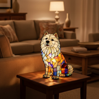 Samoyed Dog LED Night Light Resin Figurine
