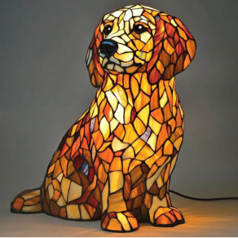 Dog Lamp Resin Craft Decor - Colorful Canine Lights