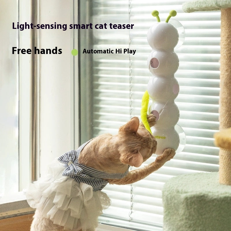 Teasing Automatic Cat Toy with Tail Interactive Motion & Suction Cup Play