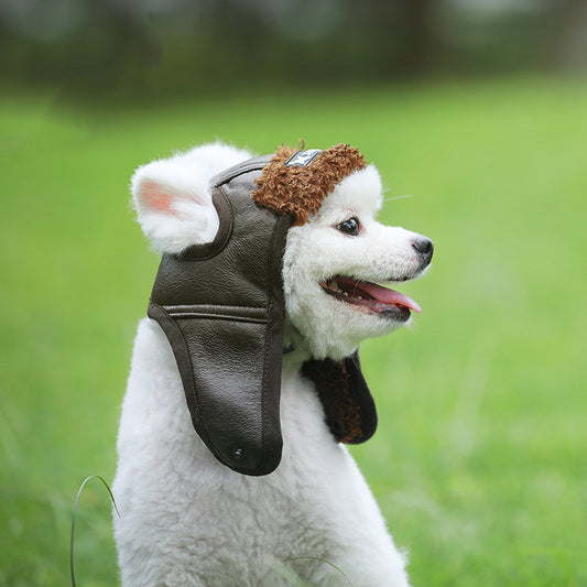 Autumn & Winter Dog Leather Cap European & American Style