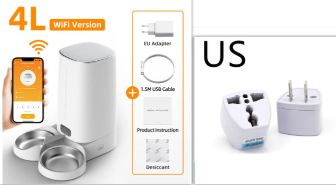 ROJECO 4L Automatic Pet Feeder  WiFi & Button Control for Cats & Dogs
