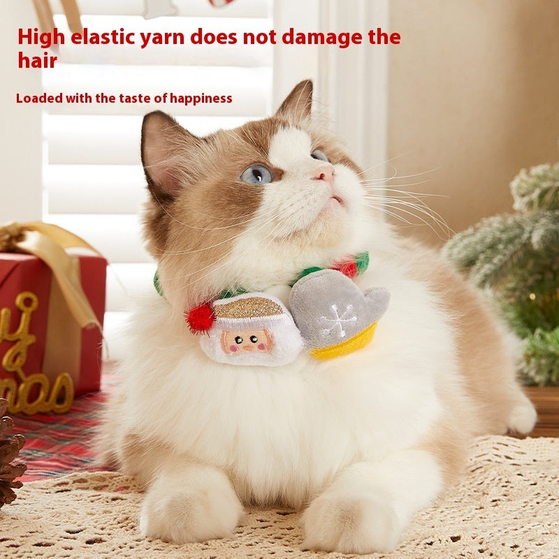 Pet Christmas Collar - Festive Plush Collars for Dogs & Cats