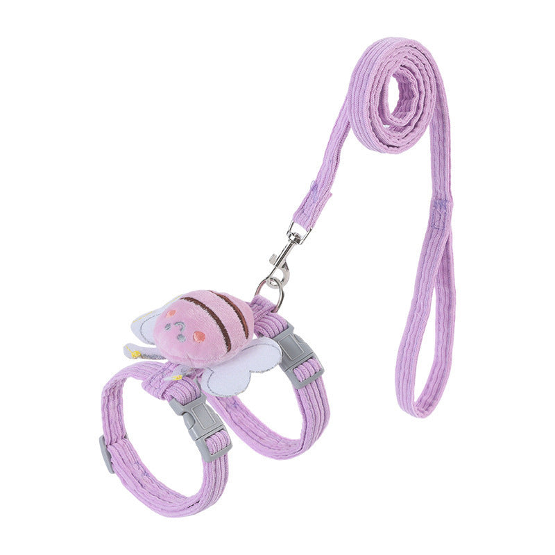 Cute Bee Plaid Cat Harness & Leash