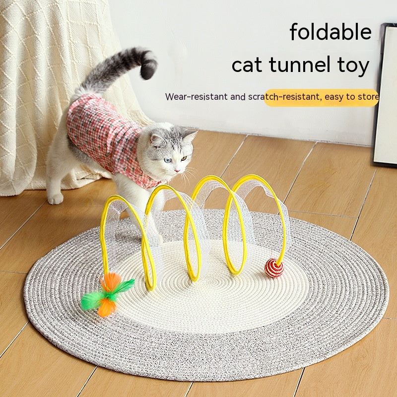 ToyTigris Folded Spring Type Cat Tunnel