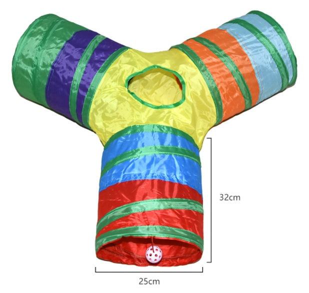 Tunnel Cat Toy Rainbow Interactive Play Tunnel for Cats