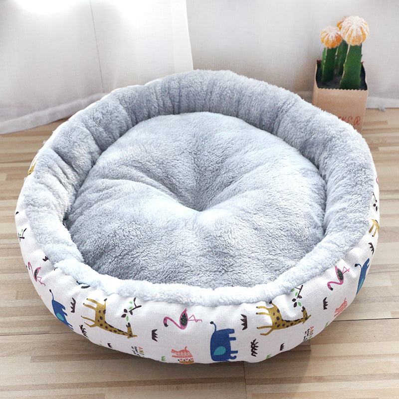 Hund- und Katzenbett mit runder Watte gepolstert