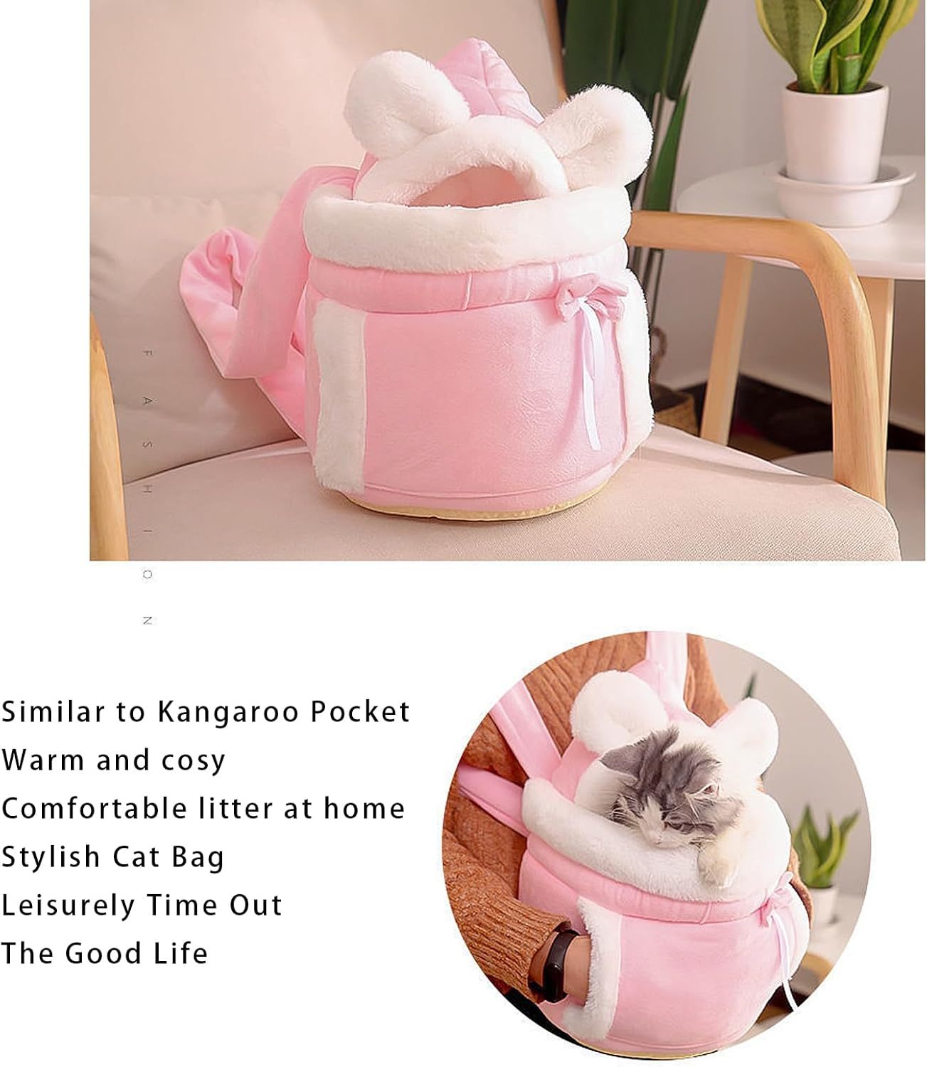Warme Katzentragetasche mit zwei Taschen