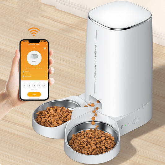 ROJECO 4L Automatic Pet Feeder  WiFi & Button Control for Cats & Dogs