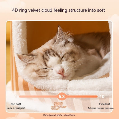 Autumn & Winter Warm Cat Bed Cozy Closed Cat Kennel