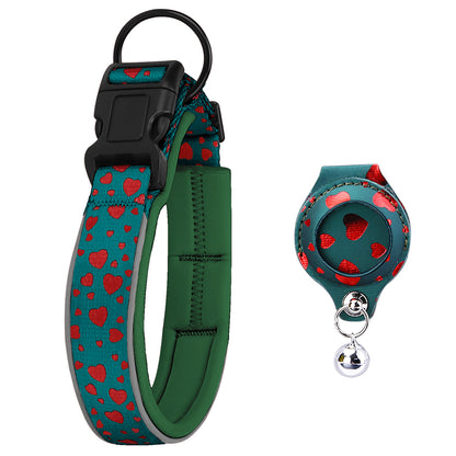 Airtag Pet Collar with Protective Leather Case