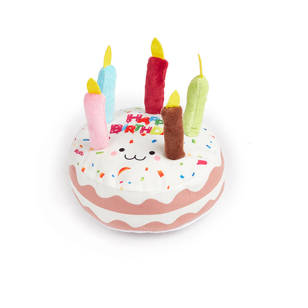 ToyTigris Plush Birthday Cake Toy for Dogs