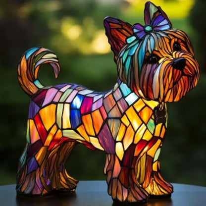 Dog Lamp Resin Craft Decor - Colorful Canine Lights