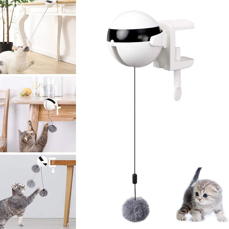ToyTigris Electric Clip-On Interactive Cat Ball Toy