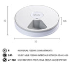 Automatic Six-Meal Pet Feeder Timer with Music Reminder for Cats & Dogs