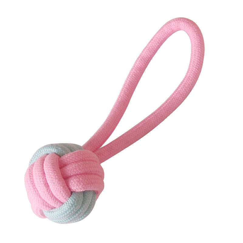 Pink Cotton Rope Dog Toy Set