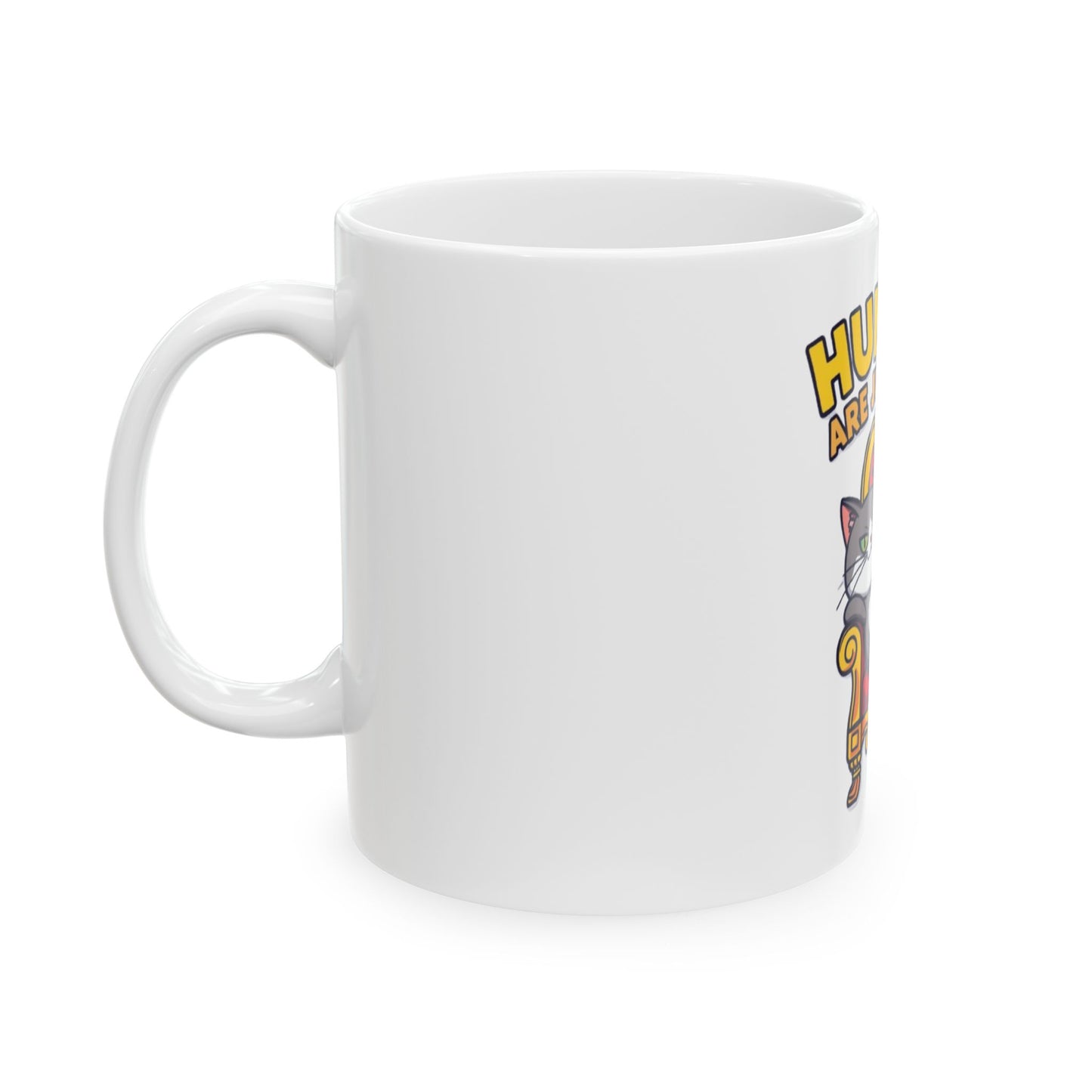 Funny Cat Mug | Humans are Just Staff, Cute Coffee Cup