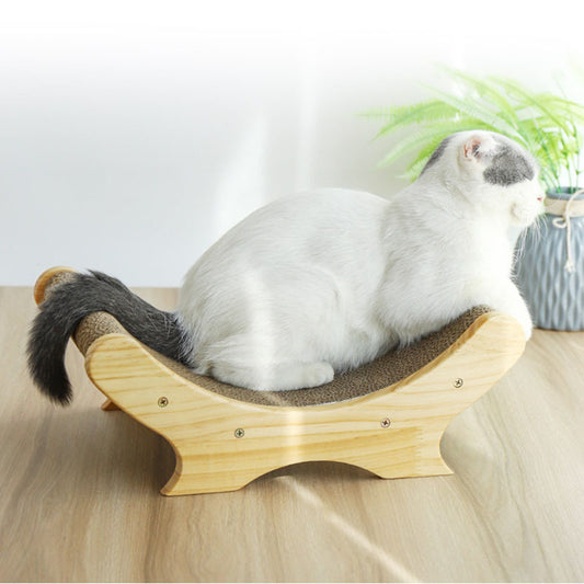 U-Shaped Cat Scratcher Bed Paw Grinder & Play Toy