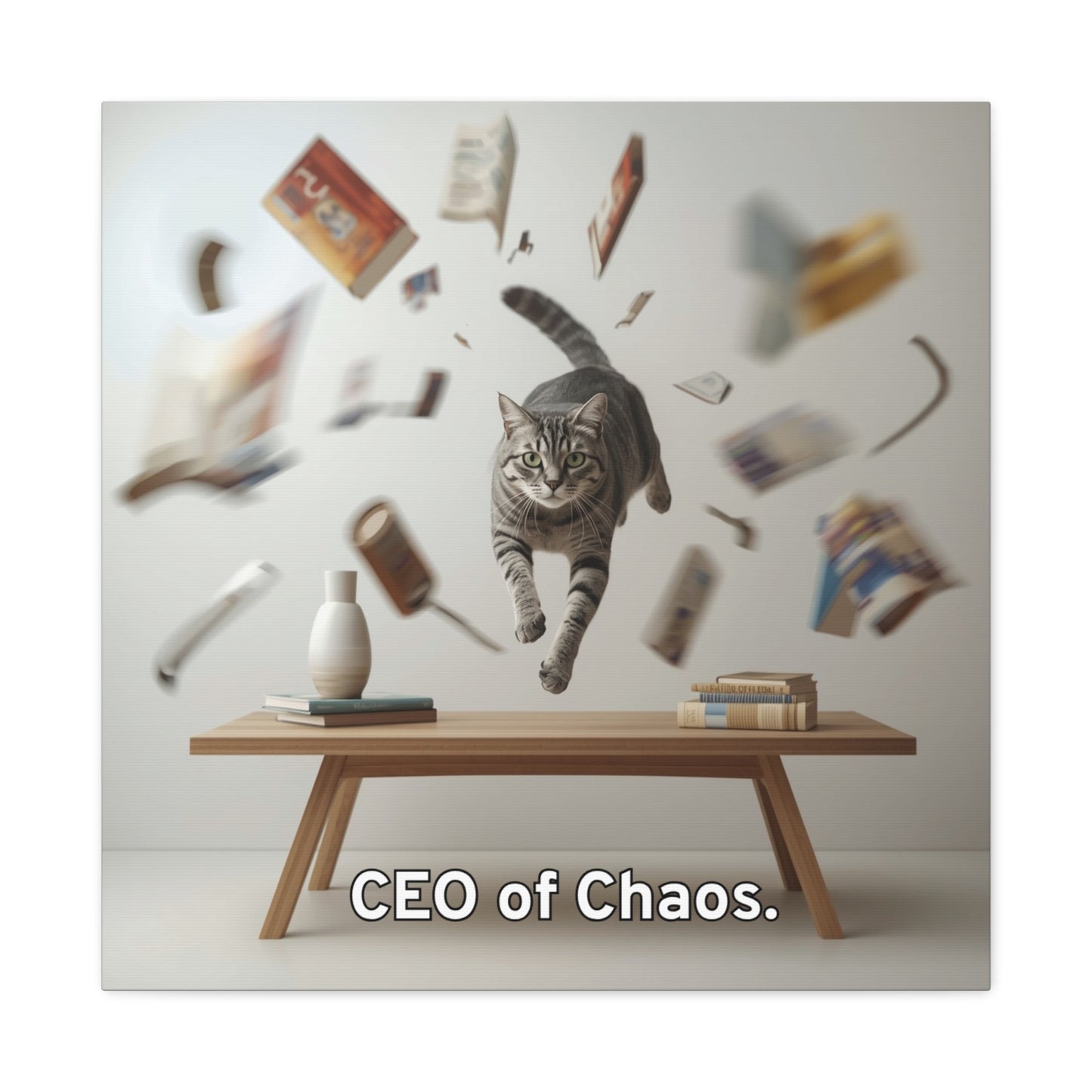 Canvas Print Funny Cat CEO of Chaos Wall Art