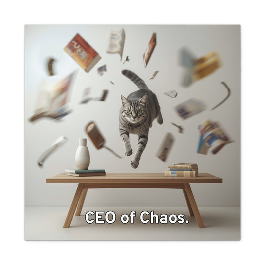 Canvas Print Funny Cat CEO of Chaos Wall Art