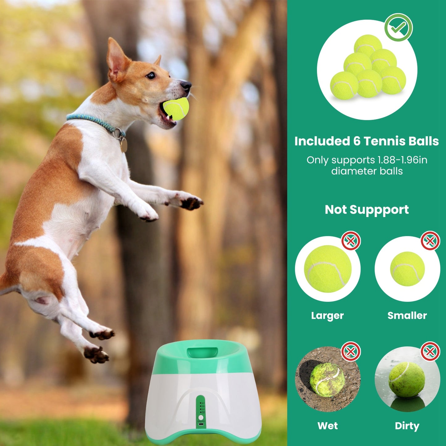 Automatic Dog Toy Ball Launcher With 3 Adjustable Launch Distance