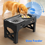 ToyTigris Elevated Double Bowl Pet Feeding Station