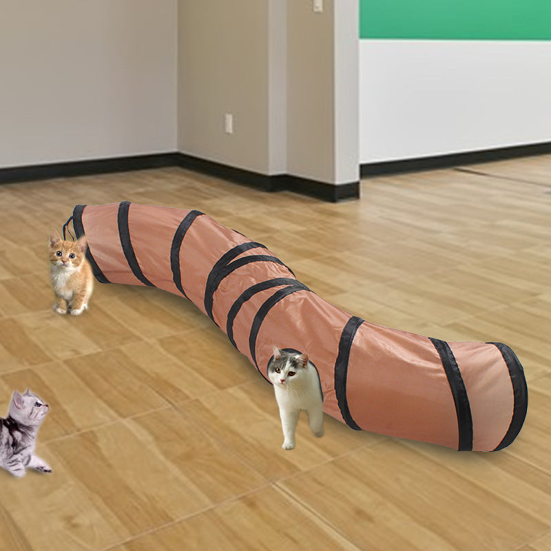 ToyTigris Pet Cat Bending S-shaped Collapsible Tunnel Toys