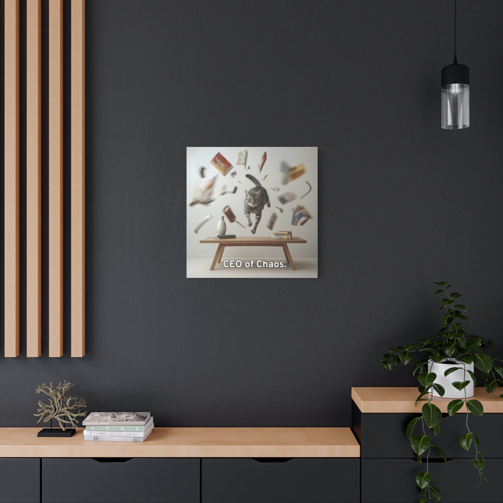Canvas Print Funny Cat CEO of Chaos Wall Art