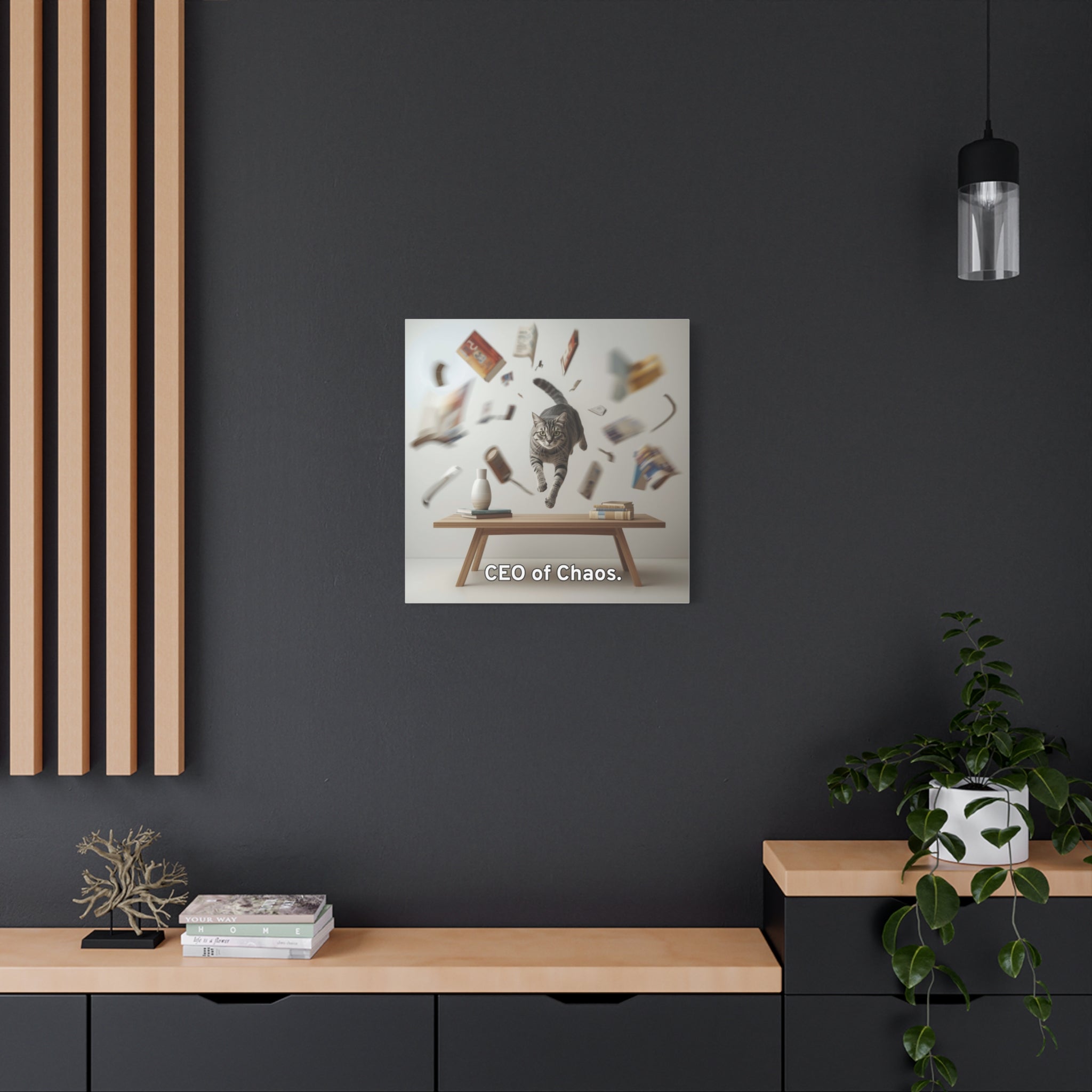 Canvas Print Funny Cat CEO of Chaos Wall Art