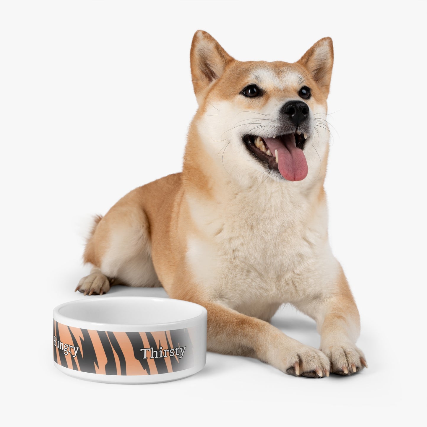 Pet Bowl - Tiger Stripe Hungry Thirsty Design