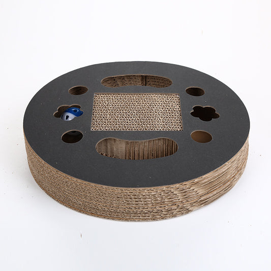 Corrugated Scratch Board Cat Toy – Durable Cat Scratcher with Bell