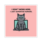 Cat Computer Meme Sticker - Pink