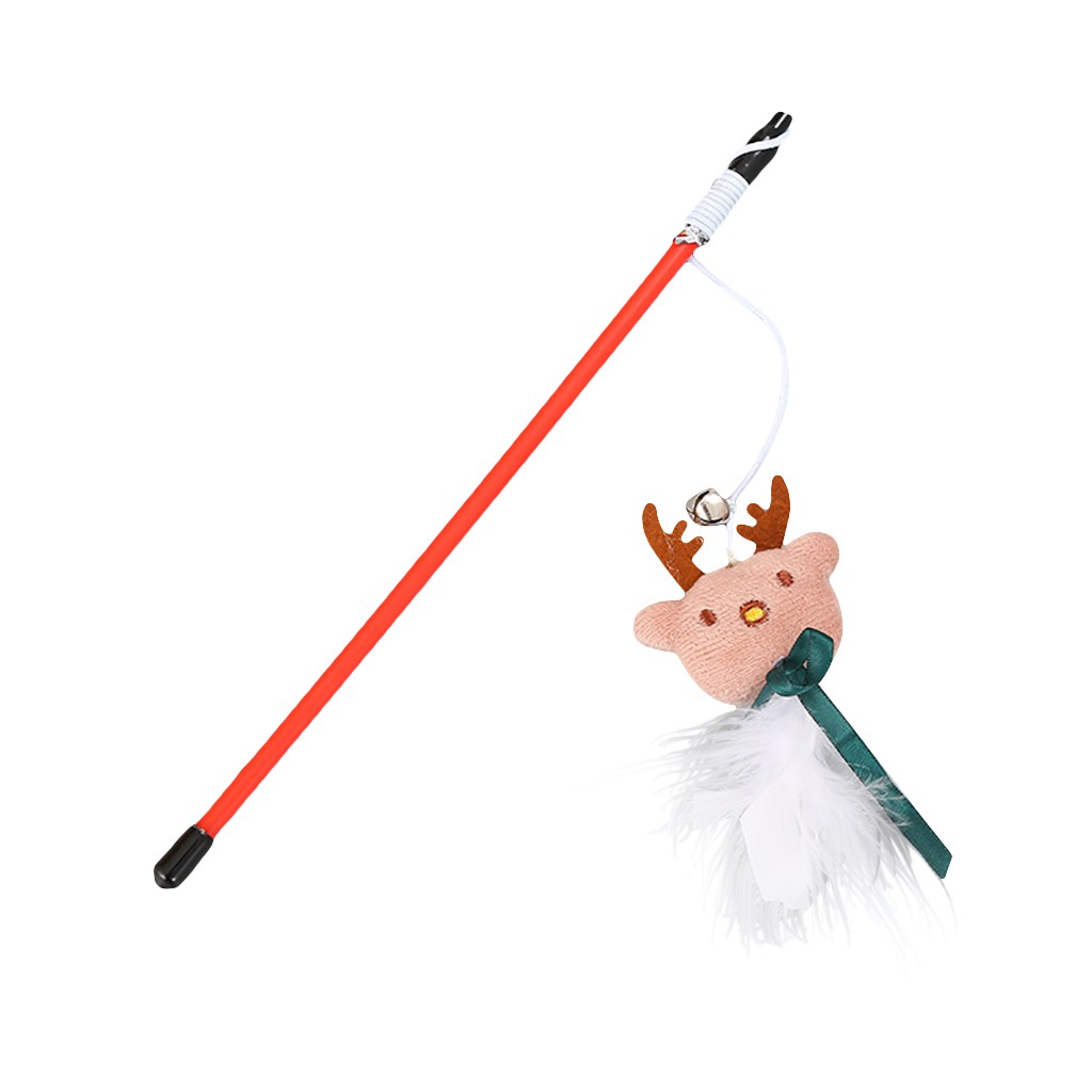 ToyTigris Christmas Feather Wand Cat Toy