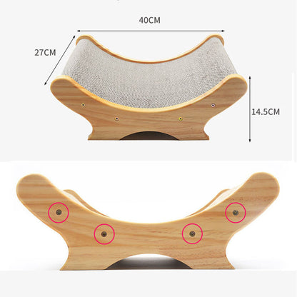 U-Shaped Cat Scratcher Bed Paw Grinder & Play Toy