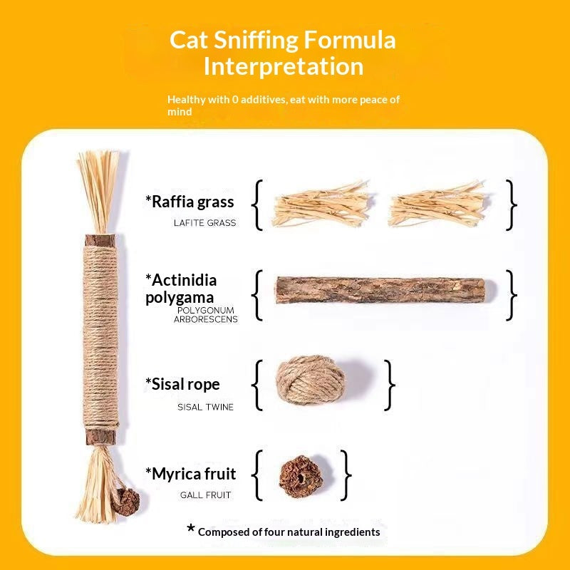 ToyTigris Natural Sisal Catnip Dental Stick