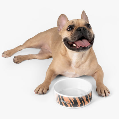 Pet Bowl - Tiger Stripe Hungry Thirsty Design