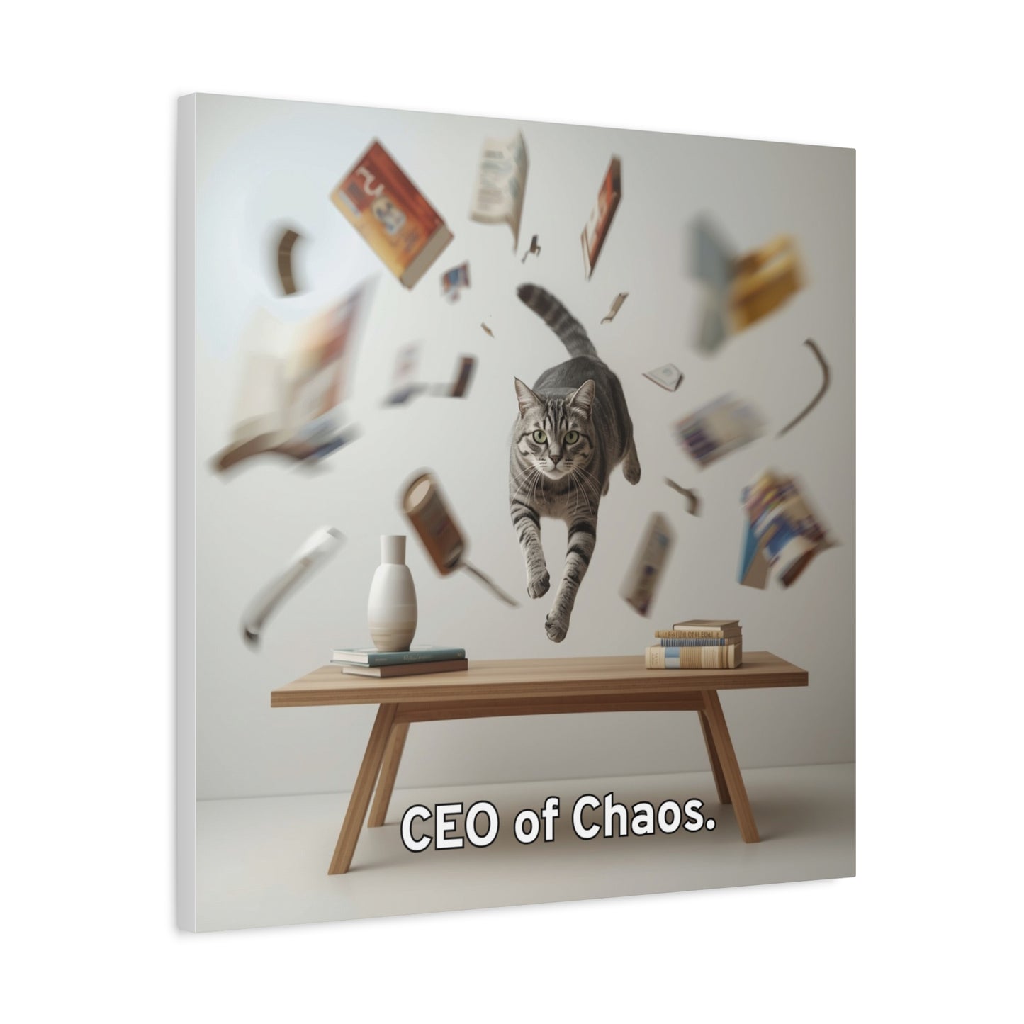 Canvas Print Funny Cat CEO of Chaos Wall Art
